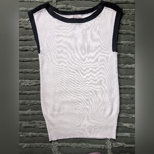 Banana Republic Cream & Black Shell Top